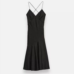Asymmetrical Seam Midi Slip Dress